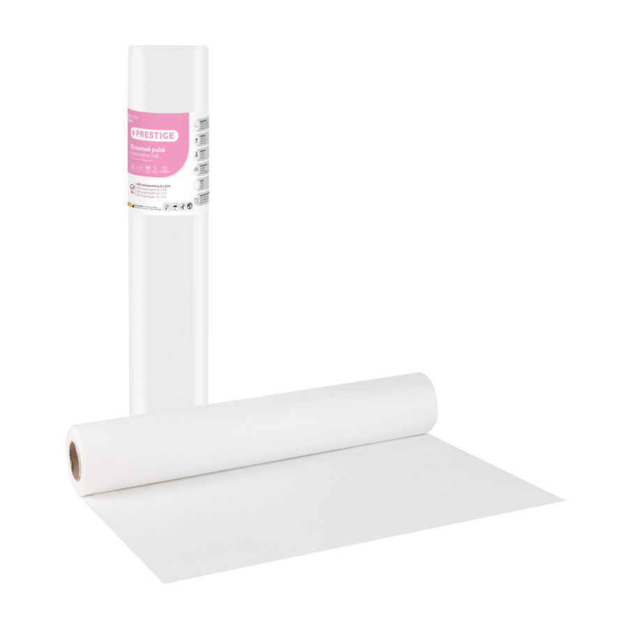 prestige_white_900x900-900x900 PRESTIGE STANDARD Εξεταστικό Ρολό Non woven + Πλαστικό Λευκό - 50cm x 50m - Image 1