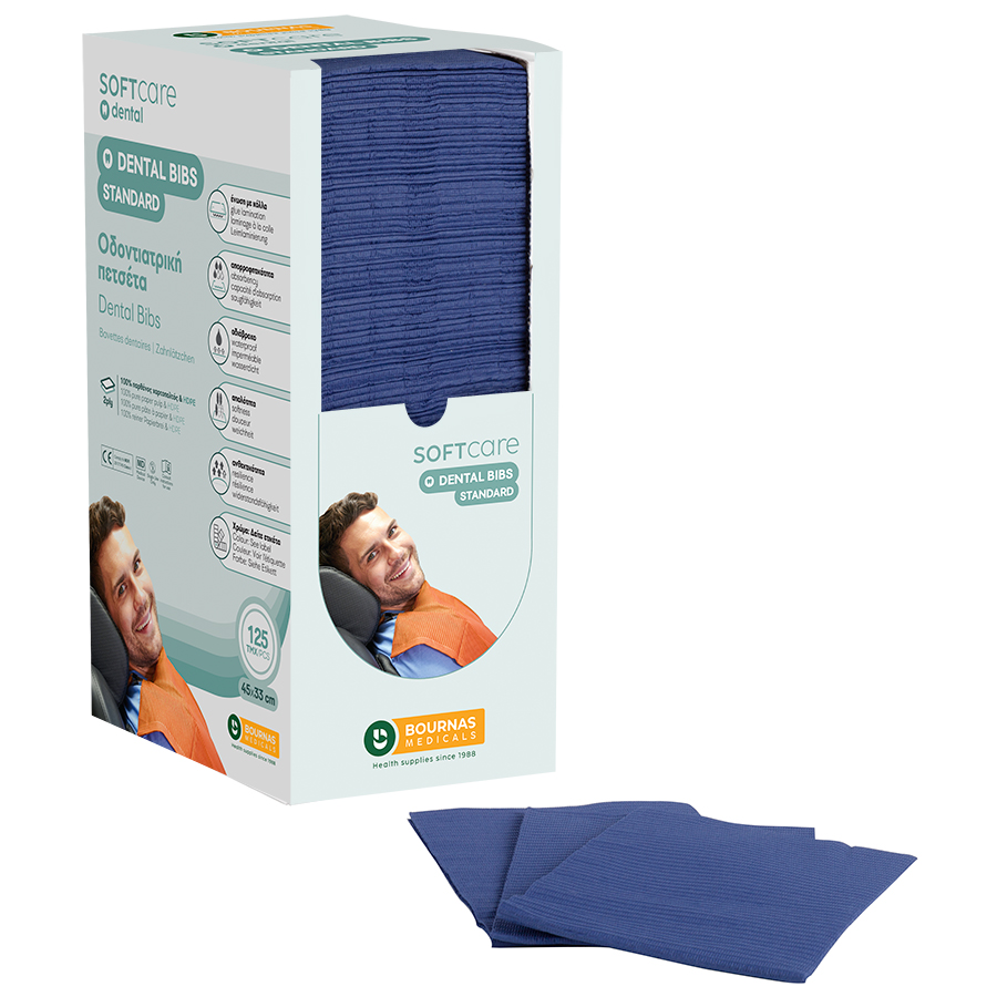 Iatromed Blue_2ply-900x900 Oδοντ. πετσέτα Soft Care Standard 2ply με dispenser μπλε (4 x 125 τεμ) - Image 1