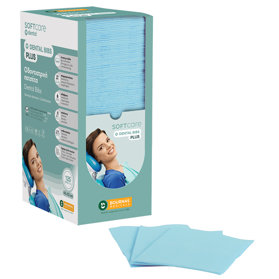 Iatromed Light-Blue_3ply_900x900-900x900 Oδοντ. πετσέτα Soft Care Plus 3ply με dispenser γαλάζια (4 x 125 τεμ) - Image 1