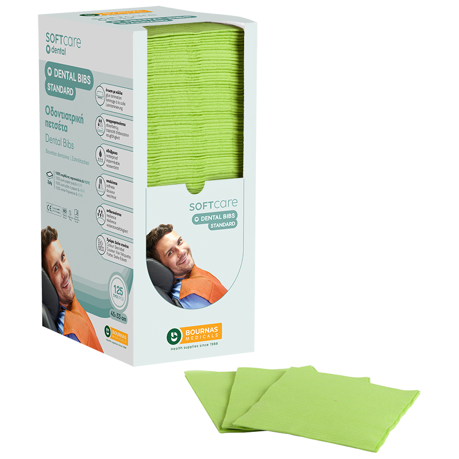 Iatromed Lime-Green_2ply-900x900 Oδοντ. πετσέτα Soft Care Standard 2ply με dispenser λαχανί (4 x 125 τεμ) - Image 1