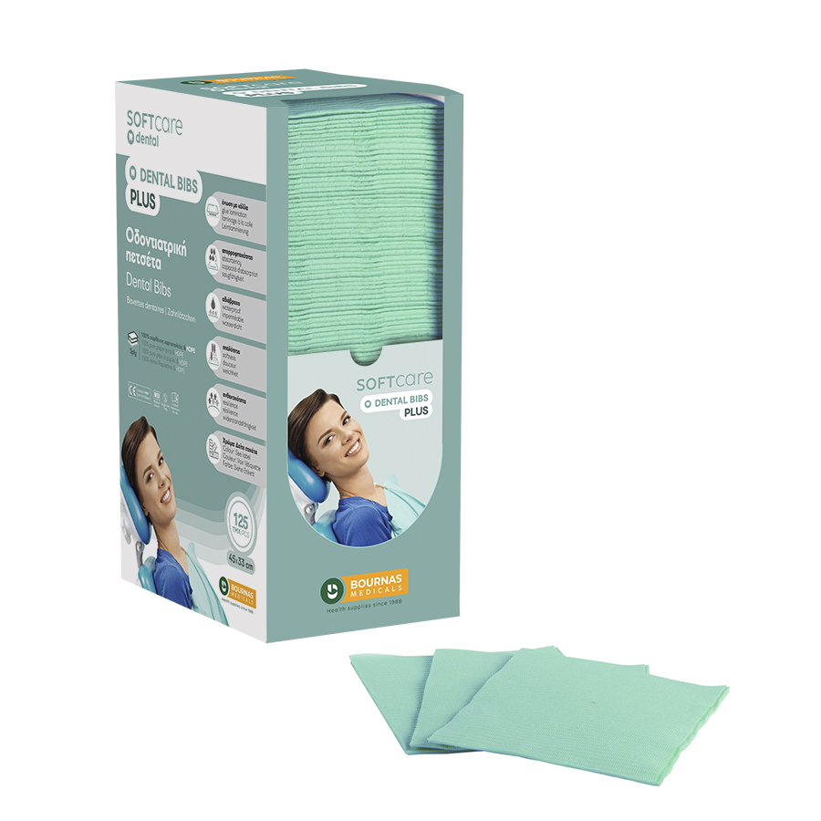 Iatromed Mint-green_3ply-900x900 Oδοντ. πετσέτα Soft Care Plus 3ply με dispenser πράσινο μέντας (4 x 125 τεμ) - Image 1