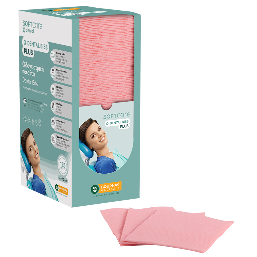 Iatromed Pink_3ply_900x900-900x900 Oδοντ. πετσέτα Soft Care Plus 3ply με dispenser ροζ (4 x 125 τεμ) - Image 1