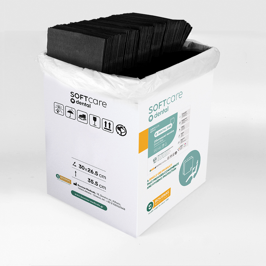 bibs_black_900x900-900x900 Oδοντ. πετσέτα Soft Care Standard μαύρη (500 τεμ) - Image 1