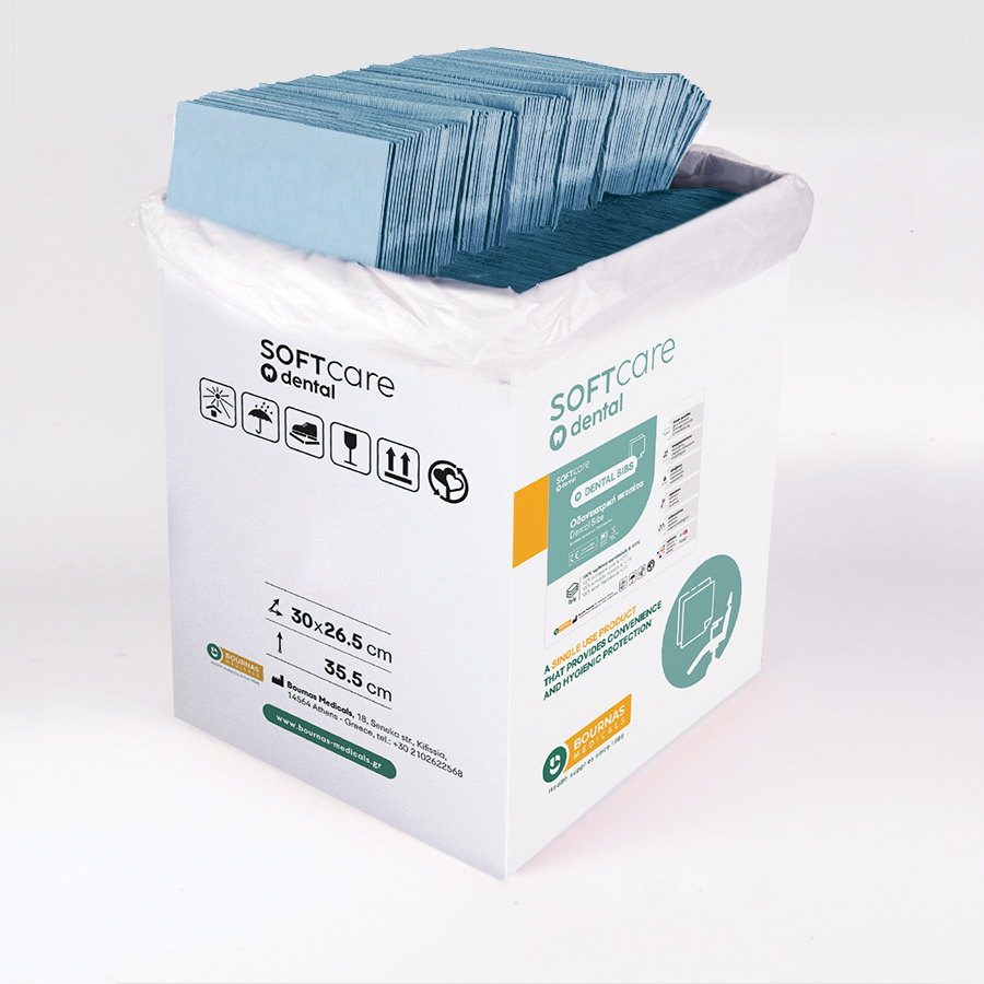 iatromed-bibs_light-blue Oδοντ. πετσέτα Soft Care Plus γαλάζια (500 τεμ) - Image 1