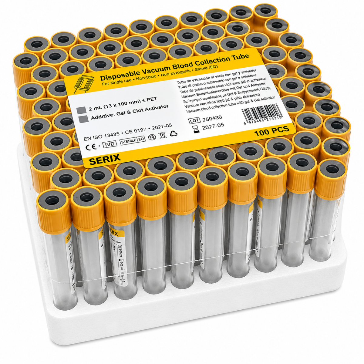 Vacutainer συλλογής αίματος για βιοχημικές εξετάσεις με Clot Activator & Gel Separator (Τζελ διαχωρισμού) - Image 2