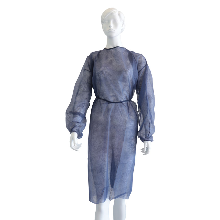Iatromed isolation_gown_blue 900Χ900-900x900 Εξεταστική μπλούζα Soft Care non woven - σκούρο μπλε - Image 1