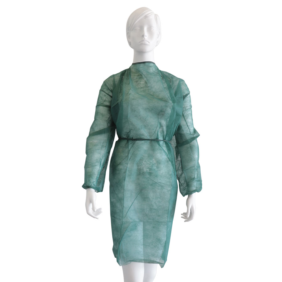 Iatromed isolation_gown_green 900X900-900x900 Εξεταστική μπλούζα Soft Care non woven - πράσινο σκούρο - Image 1