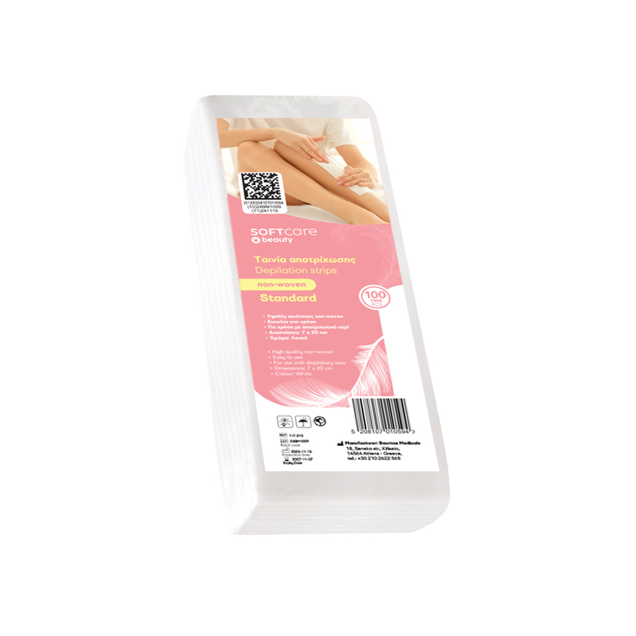 Iatromed strips_standard_900x900-900x900 Ταινίες αποτρίχωσης Soft Care Standard Non Woven 7 x 20 cm - Image 1