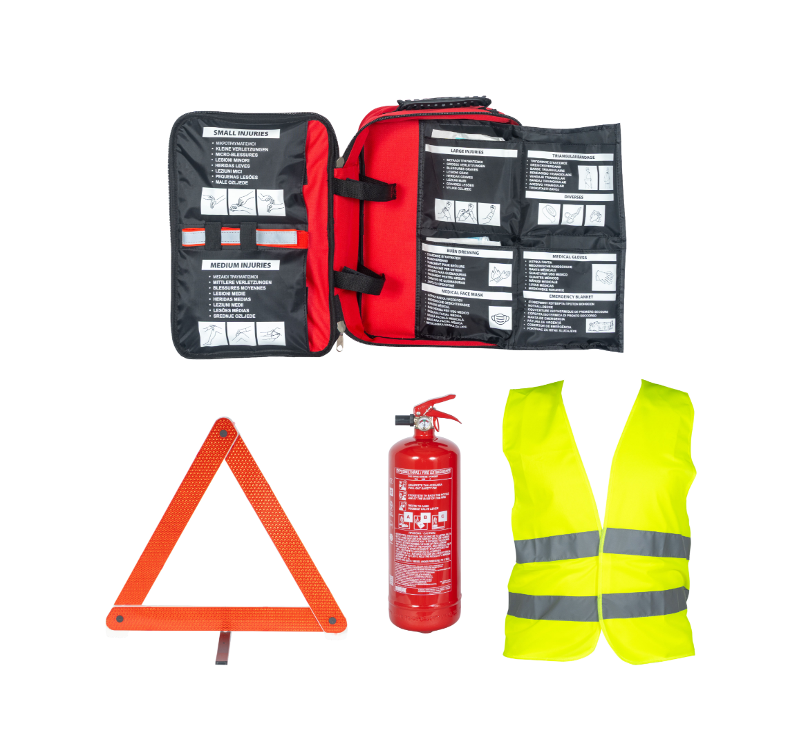 iatromed-tsanta din 13164 pyrosbestira 2kg Τσάντα πρώτων βοηθειών (DIN13164) με σετ πυροσβεστήρα 2Kg - Image 1