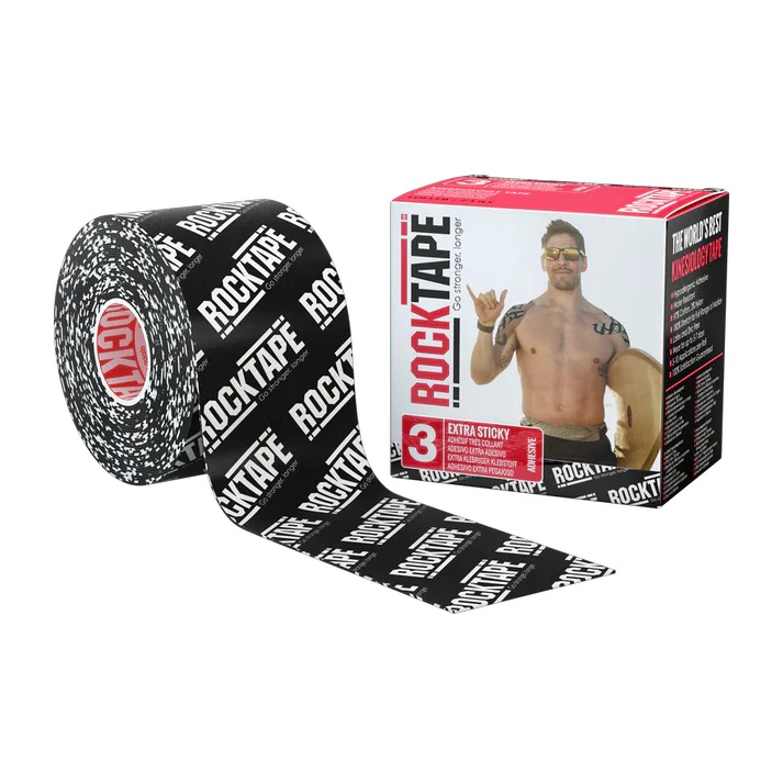 IATROMED_black_logo_RockTape_Extra Sticky_Roll Kinesiology RockTape Extra Sticky Black Logo - Image 1