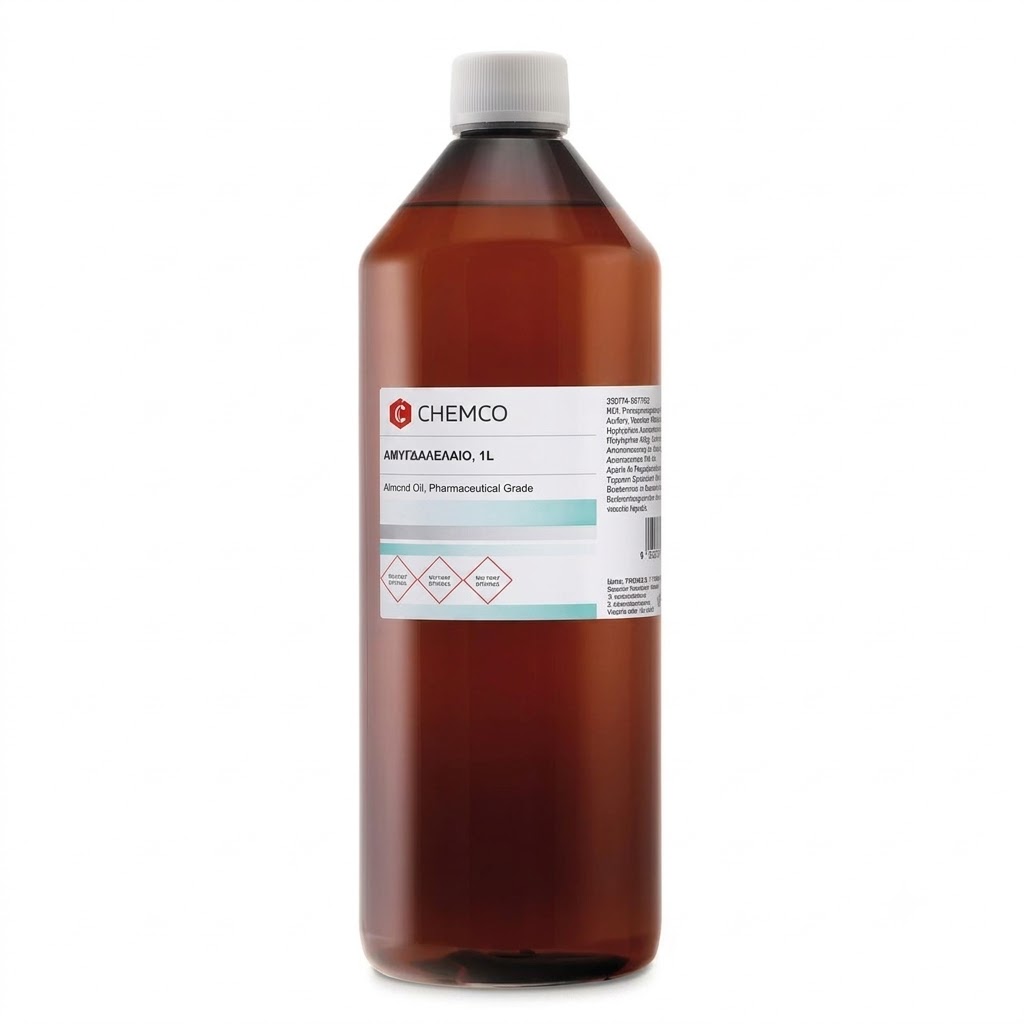 Iatromed_b18204ddca4476e9f22e81ba7896c84f Almond Oil (Αμυγδαλέλαιο) Ph.Eur. CHEMCO 1lt - Image 1