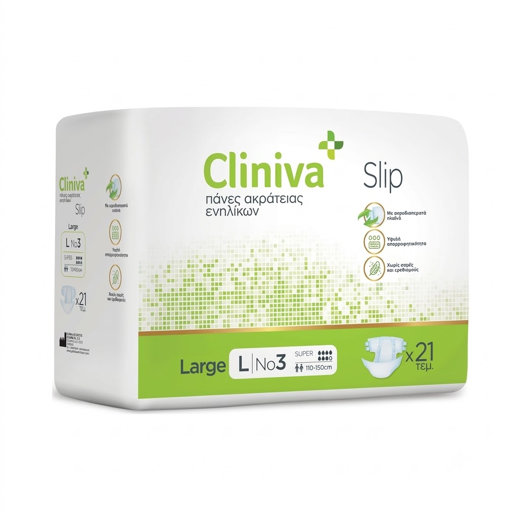 iatromed-cliniva-slip-no3-large Πάνες ακράτειας ενηλίκων Cliniva Slip Large (21τεμ) - Image 1
