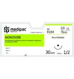 Ράμμα MONOSORB 2/0 75cm, 30mm 1/2, στρογγυλή (24τεμ)