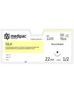 Ράμμα από Μετάξι 3/0 75cm 22mm 1/2 στρογγυλή (24τεμ)