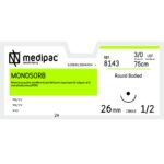 Ράμμα MONOSORB 3/0 75cm, 26mm 1/2, στρογγυλή (24τεμ)