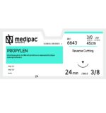 Ράμμα PROPYLEN 3/0 45cm, 24mm 3/8 Κόπτουσα (24τεμ)
