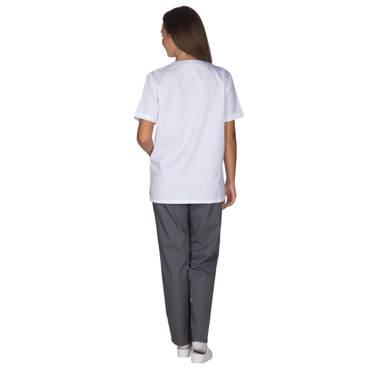 Ιατρική Στολή Unisex – Λευκό – Γκρί - Image 10
