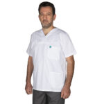 Ιατρική Στολή Unisex – Λευκό – Γκρί - Image 4