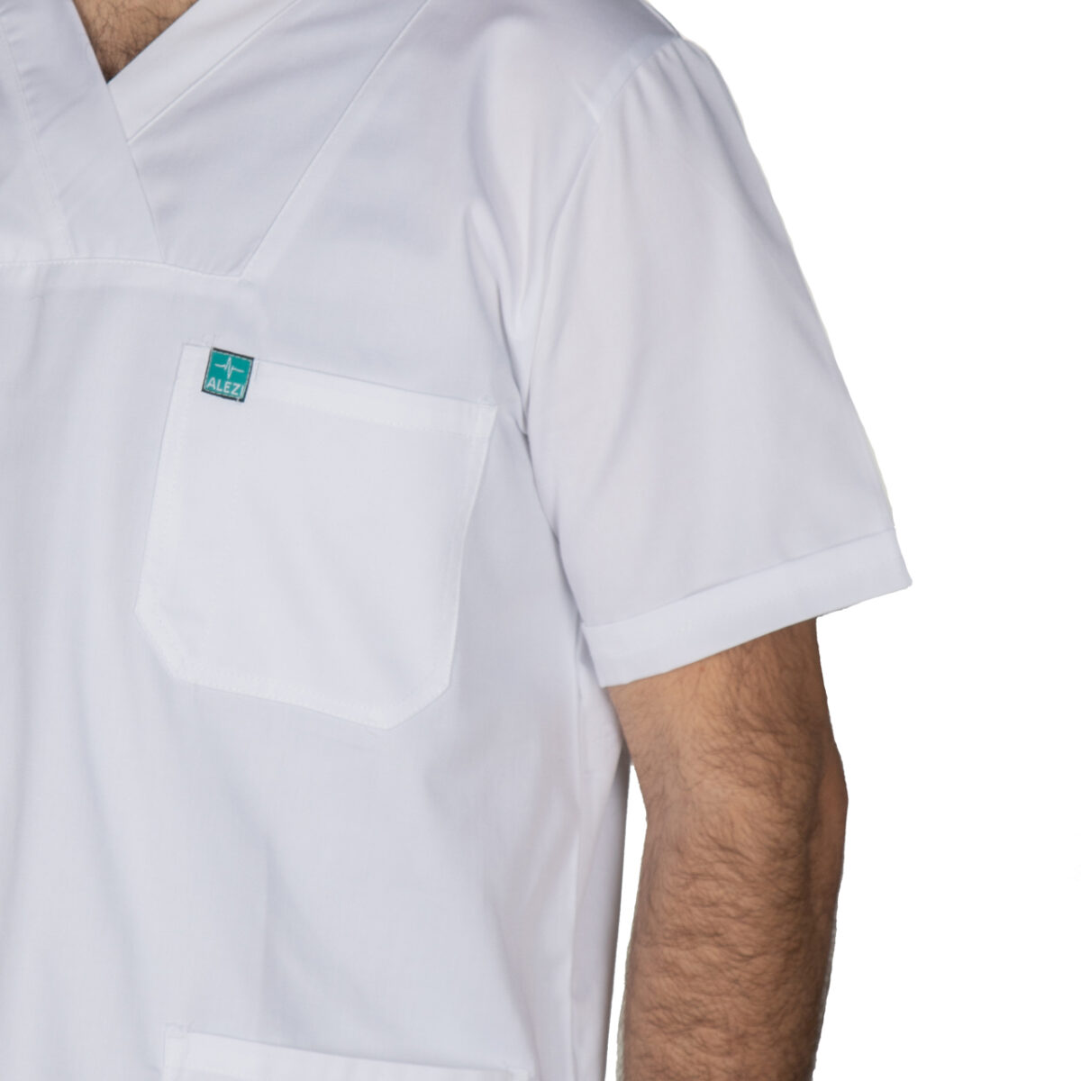 Ιατρική Στολή Unisex – Λευκό – Γκρί - Image 7