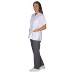 Ιατρική Στολή Unisex – Λευκό – Γκρί - Image 9