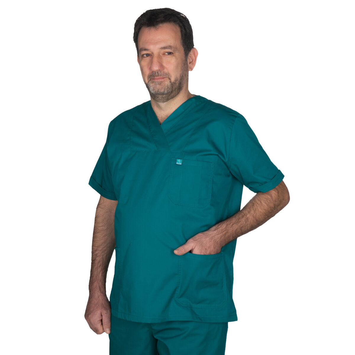 Ιατρική Στολή Unisex – Σκούρο πράσινο - Image 5