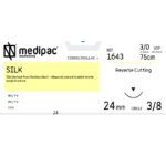 Ράμμα από Μετάξι 3/0 75cm 24mm 3/8 του κύκλου, Κόπτουσα (24τεμ)